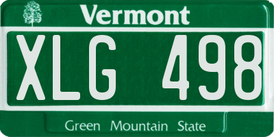 VT license plate XLG498