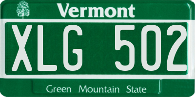 VT license plate XLG502