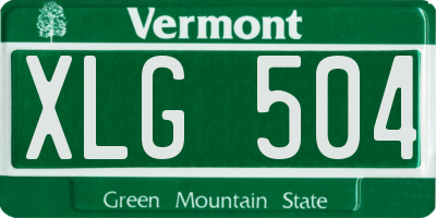 VT license plate XLG504