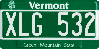 VT license plate XLG532