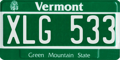 VT license plate XLG533