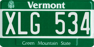 VT license plate XLG534