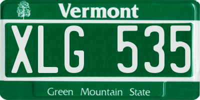 VT license plate XLG535