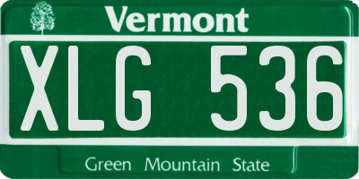 VT license plate XLG536