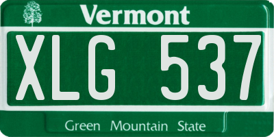 VT license plate XLG537