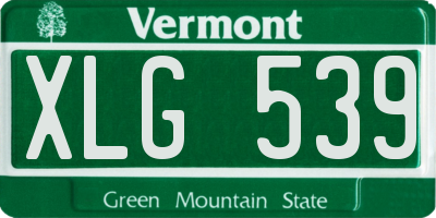 VT license plate XLG539