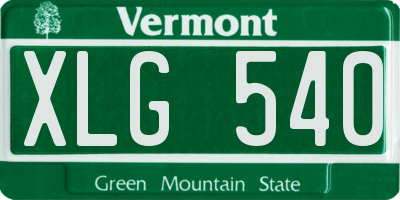 VT license plate XLG540
