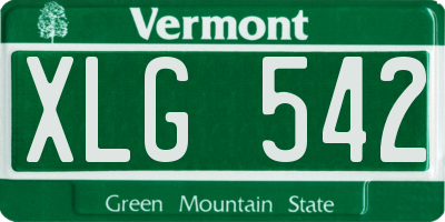 VT license plate XLG542