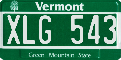 VT license plate XLG543