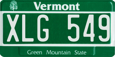 VT license plate XLG549