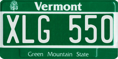 VT license plate XLG550