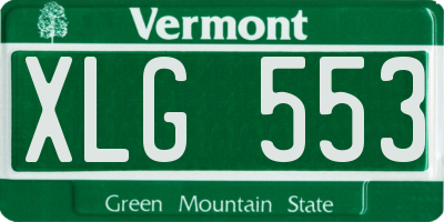 VT license plate XLG553