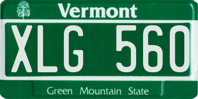 VT license plate XLG560