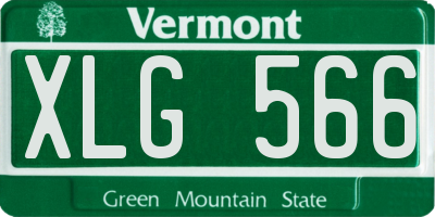 VT license plate XLG566