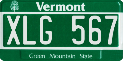 VT license plate XLG567