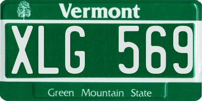 VT license plate XLG569