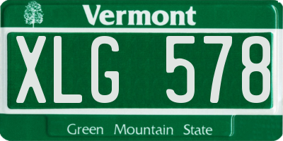 VT license plate XLG578