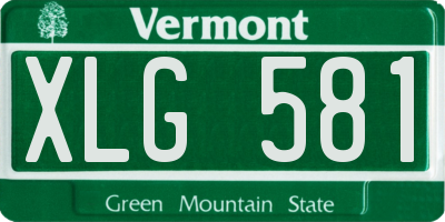 VT license plate XLG581