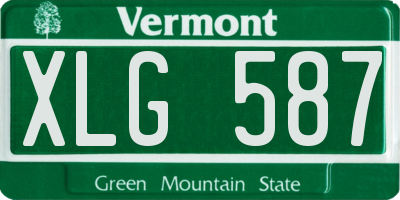 VT license plate XLG587