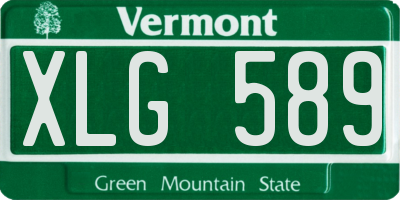 VT license plate XLG589