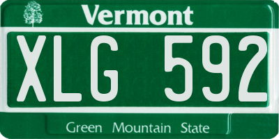 VT license plate XLG592