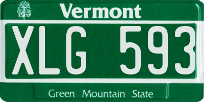 VT license plate XLG593