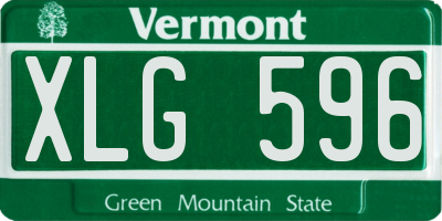 VT license plate XLG596