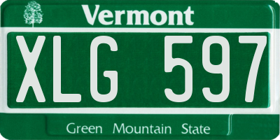 VT license plate XLG597
