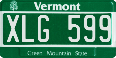 VT license plate XLG599