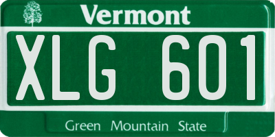 VT license plate XLG601