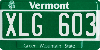 VT license plate XLG603
