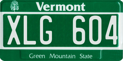 VT license plate XLG604