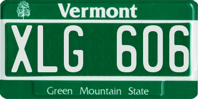 VT license plate XLG606