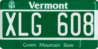 VT license plate XLG608