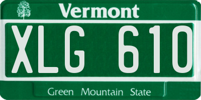 VT license plate XLG610