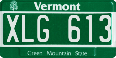 VT license plate XLG613