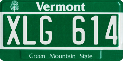 VT license plate XLG614