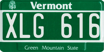 VT license plate XLG616