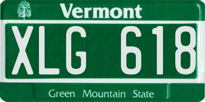 VT license plate XLG618