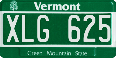 VT license plate XLG625