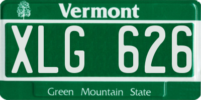 VT license plate XLG626