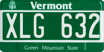 VT license plate XLG632