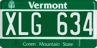 VT license plate XLG634