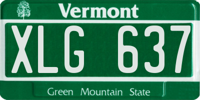 VT license plate XLG637