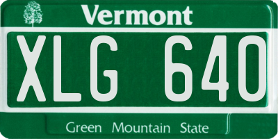 VT license plate XLG640