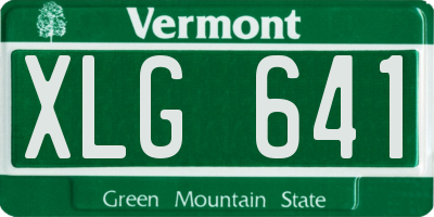 VT license plate XLG641