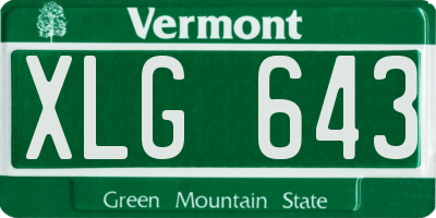 VT license plate XLG643