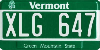 VT license plate XLG647