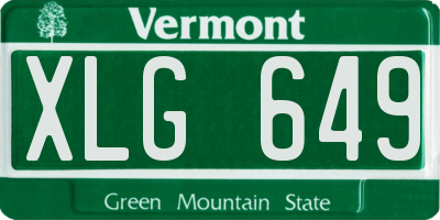 VT license plate XLG649