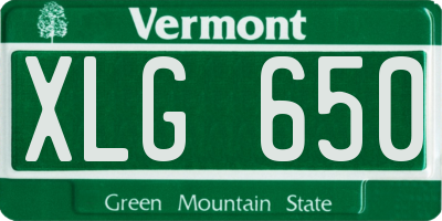 VT license plate XLG650